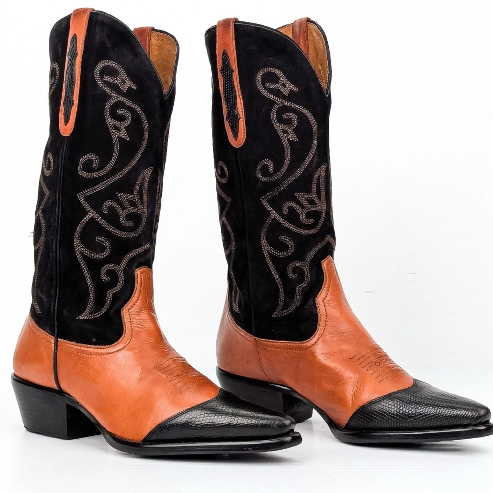 Nine West Black and Tan Western Boots